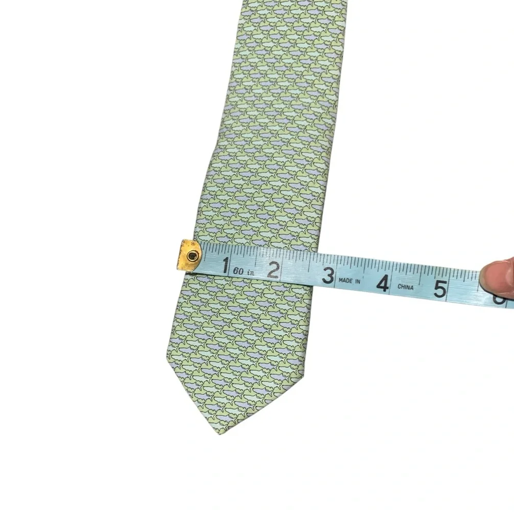 Vineyard Vines Classic Blue Fish Silk Tie